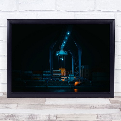 Night harbour container crane - harbour,