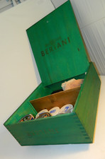 Vintage large handmade Up cycled Bertani Shoe Shine Box with Contents  One off