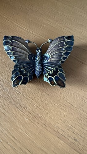 Vintage enamel butterfly box - butterfly,
