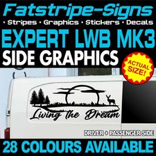 to fit PEUGEOT EXPERT MK3 LWB L2 LIVING THE DREAM GRAPHICS STICKERS CAMPERVAN