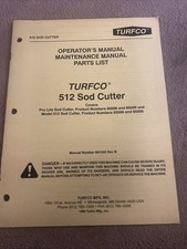 Turfco 512 Sod Cutter Operators Maintenance Manual & Parts List