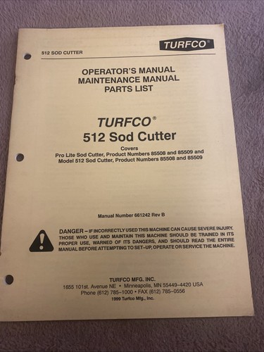 Turfco 512 sod cutter - turfco,