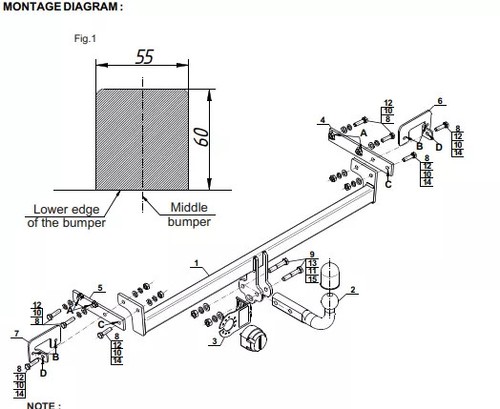 Swan neck tow bar for - neck,
