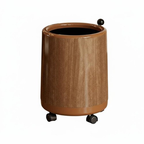 Wood grain trash - can, large