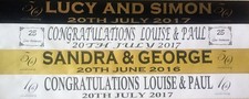 PERSONALISED  WEDDING ANNIVERSARY, ENGAGEMENT BANNERS PARTY DECORATIONS FREE P&P