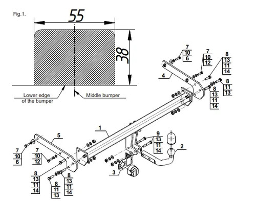 Swan neck tow bar for - swan,