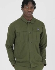 New Peaceful Hooligan Harrison Jacket - Deep Lichen Mens UK L Green Casual