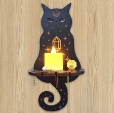  crystal hanger meditation wall shellf candle holder cat