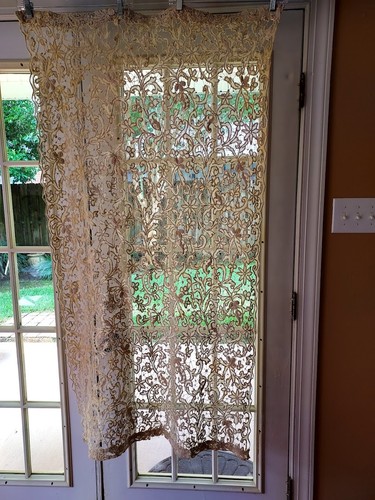 Vintage lace curtain panel - curtain, –