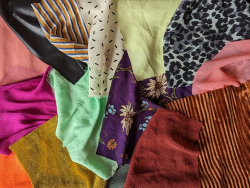 Fabric scrap bundle velvet - scrap,