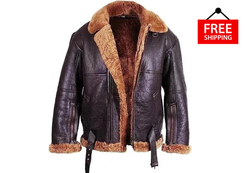 Raf shearling bomber jacket - b3,