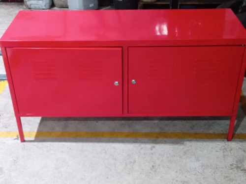 Metal red storage cabinet - metal,