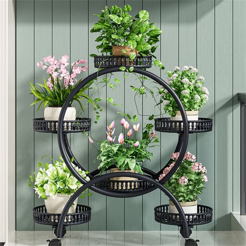 Tall metal plant - stand, wrought