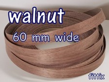Iron on Edging PreGlued Real Wood Veneer American Walnut Banding Tape  60mm Wide