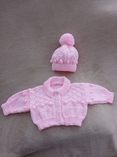 Hand knitted pink - baby, jacket