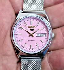 Vintage Seiko 5 Sports Pink Dial 6309A Automatic Refurbished 38mm
