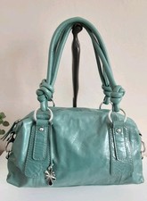TULA Radley Soft Leather Bag Emerald Green Tote Shoulder Slouchy Y2K 2 Handle 