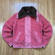 BDG Isla Funnel Neck Pink Corduroy Puffer Jacket Size M