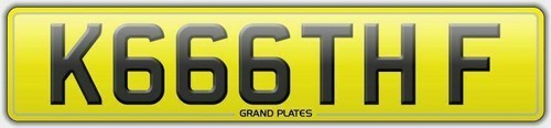Number plate k666 thf - number,
