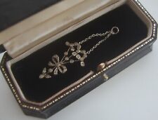 Antique Austro Hungarian Edwardian Silver Multi Paste Gem Set Floral Bow Pendant