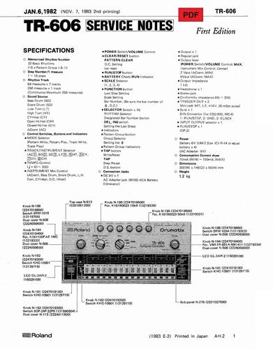 Roland 606 service manual - tr-606,