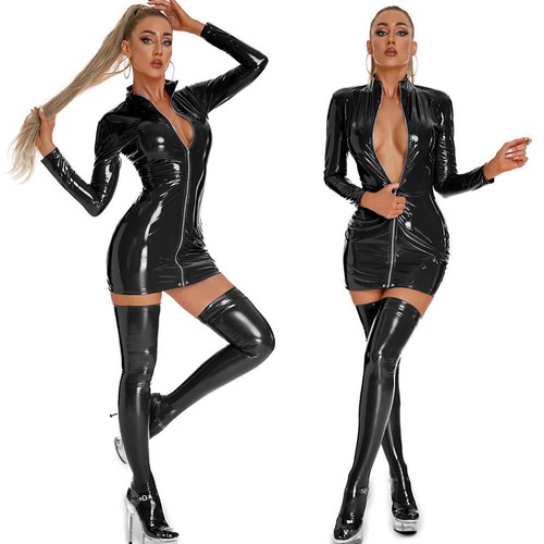 Women zipper wet look - zipper, shiny