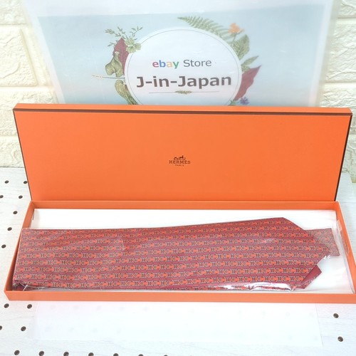 Auth hermes silk tie - tie, red