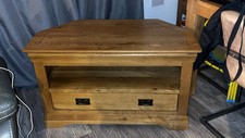 solid oak corner tv unit