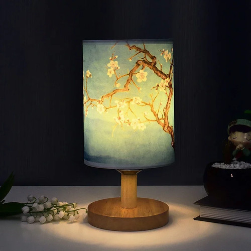 Led table lamp square - lamp, fabric
