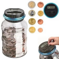 Digital Piggy Bank UK Coin Counting Jar Money Box Coin Saving Pot