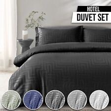 Meander Duvet Cover Set Geometric Hotel Satin Feel Microfibre Soft Bedding