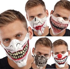 Halloween Half Face Masks Clown Mask Scary Fancy Dress Costume Skeleton Teeth