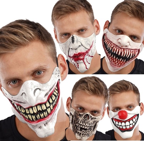 Halloween half face masks - half,
