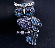 Owl Brooch Blue Crystal Owl Brooch Mum Christmas Birthday gift 191
