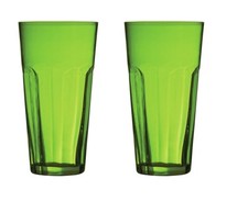 2pc Green Glass Highball