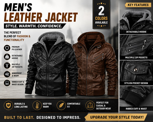 Men faux leather - faux, biker