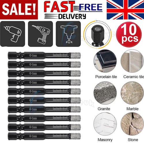10pcs diamond tipped dry drill - diamond,
