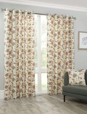 Lined Eyelet Floral Curtains