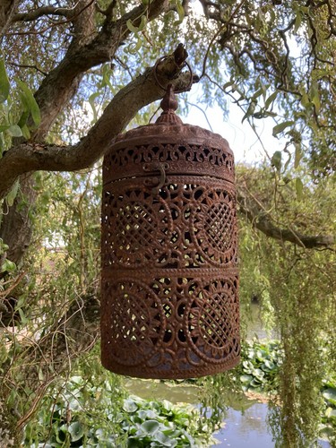 Rusty metal hanging moroccan - metal,