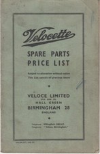 Velocette motor cycle spare