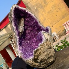 23.8LB Natural Amethyst geode quartz cluster crystal specimen Healing