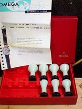 Set of 7 Vintage Omega Watchmakers Crystal Removers with Box and Instructions VG
