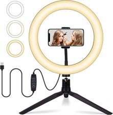 LED Ring Light with Tripod Stand Phone Mount for YouTube Makeup Video Live