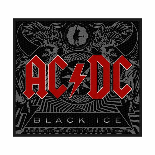 Black ice patch sew on - ac/dc,