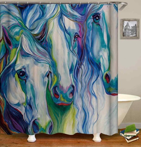 Colored horse hair shower - horse, 3d