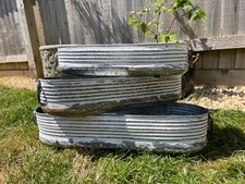 Set or 1 Galvanised Zinc White