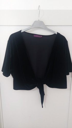 Black velvet cropped tie - velvet,