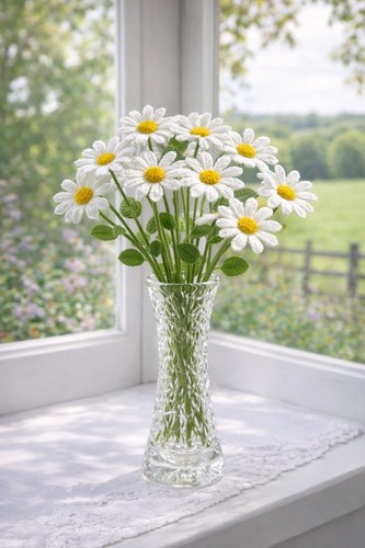 Knitted daisy pattern only - knitted, dk