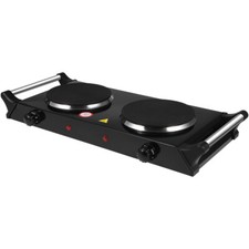 2000W Electric Cooker Double Hob Hot Plate Stove W/ Handle Table Hob Kitchen 