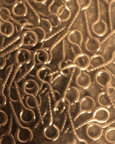 Silver coloured screw eyes - 20,